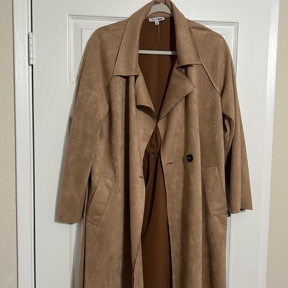 NOTYZ 11285 Suede Trenchcoat Chocolate Brown main image 1